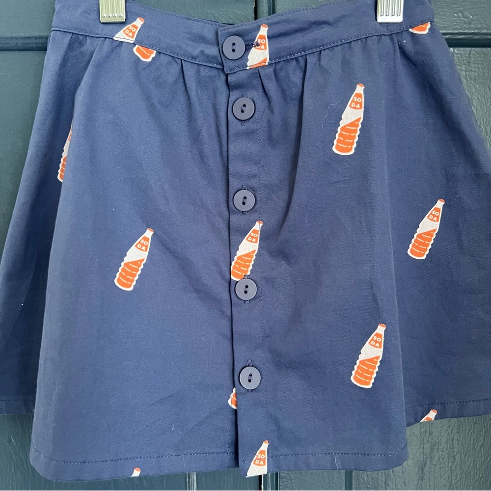 NWOT Tiny Cottons Blue Button Skirt 100% Cotton Kids Size 4 - Picture 2 of 5